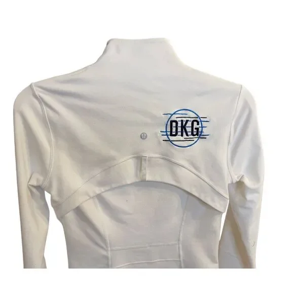 Lululemon Define Jacket White Zip Front Pockets Embroidered - Picture 3 of 9